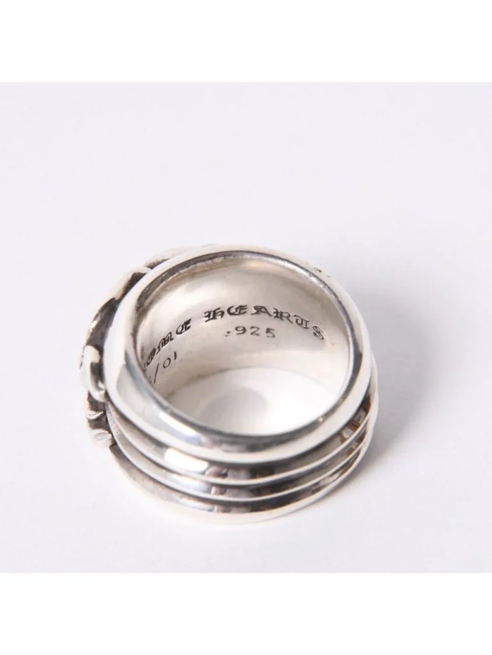 Chrome Hearts Dagger Heart Ring 925 Sterling Silver